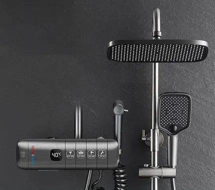 Gun Grey Piano Key Shower Head Hydraulic - Bellarte Enchanté Gun Grey Piano Key Shower Head Hydraulic